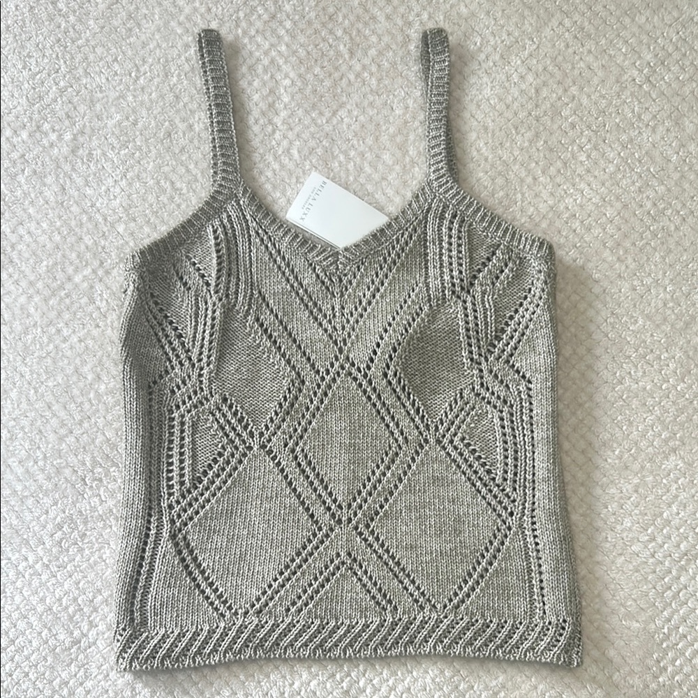 Bella Luxx White/Sand Harbor Knit Tank Top